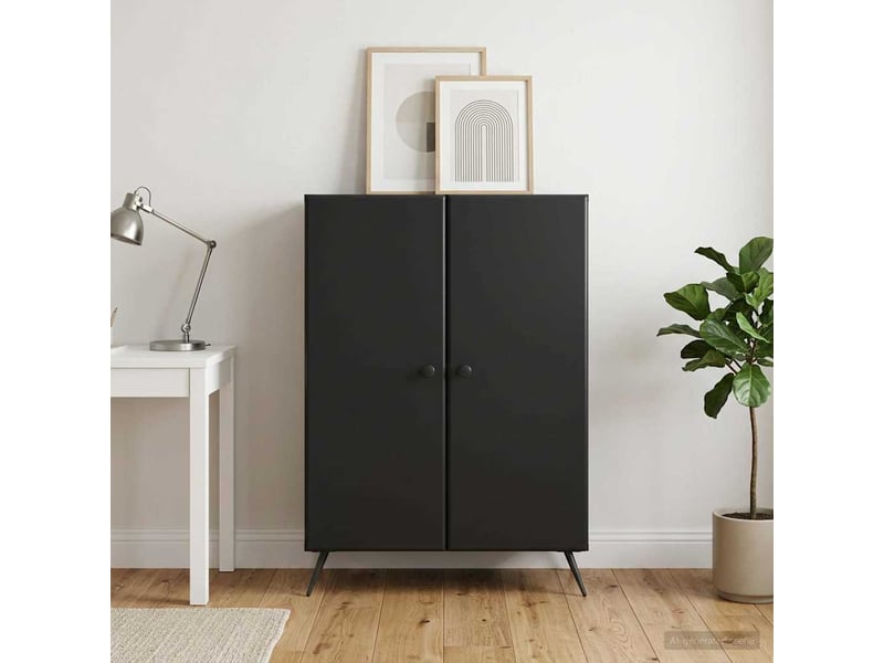  Buffet - bahut - meuble de rangement noir 66 x 34,5 x 90 cm bois d'ingénierie  - Conforama D