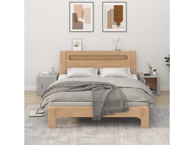  Lot de 2 table de chevet chanmbre, table d'appoint gris béton 50x39x47 cm  - Conforama B