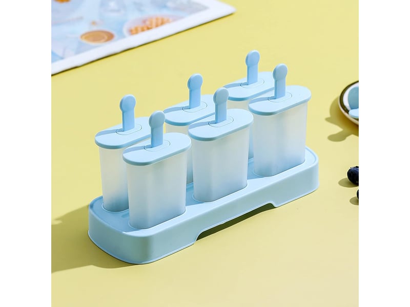  Ice pop mold, glaces à l'eau,ice pop mold popsicle sorbet diy,lot de 6 moules à glace en plastique avec plateau réutilisables pour enfants  - Conforama C