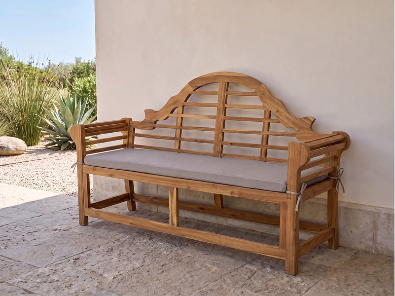 Banc avec coussin d'assise marlboro 180 cm acacia gris - Conforama B