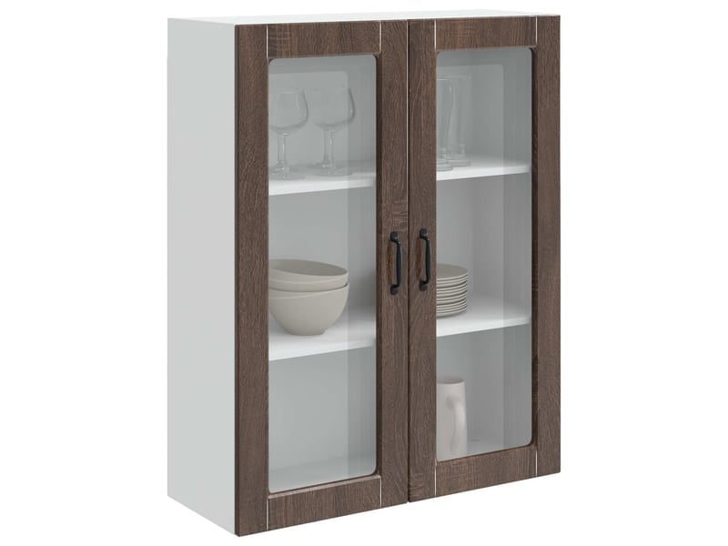  Meuble mural de cuisine | armoire de cuisine chêne brun 80x31x100cm shl9632  - Conforama C