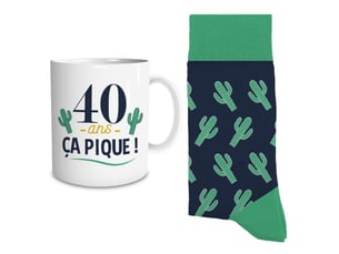 Stc coffret mug et chaussettes assorties - 40 ça pique !