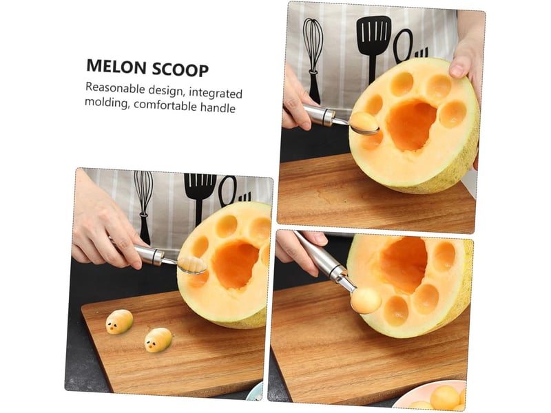 Outils de sculpture sur fruits cuillère à melon en acier inoxydable 304 lot de 4 pièces cuillères à pastèque et melon utiles pour découpe - Conforama D