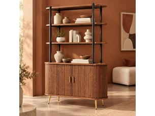 Buffet 2 porte(s) 0 tiroir(s) <strong>MEULVA</strong> <strong></strong> - 120 cm coloris bois foncé