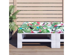 Coussin de palette, coussin de chaise, coussin de canapé multicolore 80x80x12 cm tissu cf55405