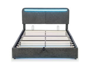 Lit coffre 140x190 cm <strong></strong>  <strong></strong> coloris gris