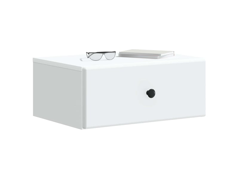  Table de chevet - cabinet de chevet - table de nuit mural avec tiroir blanc 49 x 34,5 x 20 cm  - Conforama B