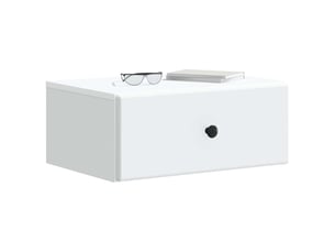 Table de chevet - cabinet de chevet - table de nuit mural avec tiroir blanc 49 x 34,5 x 20 cm