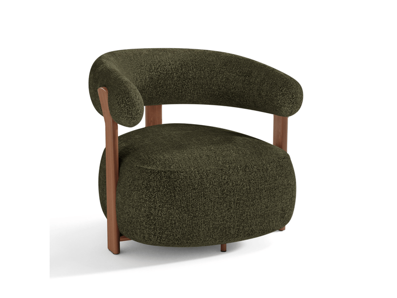  Fauteuil en velours texturé vert vintage palm APF26VTTVV - Conforama A