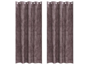Lot de 2 rideaux en velours, rideaux de fenêtre marron 260 x 140 cm velours cf44239