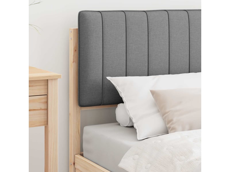  Lit simple- lit adulte -  cadre de lit avec tête de lit rembourrée gris clair 90 x 190 cm  - Conforama B
