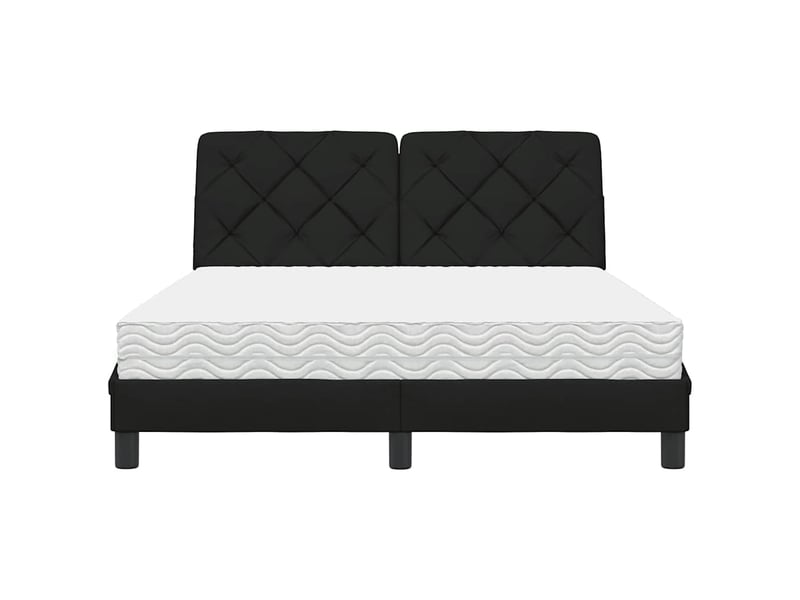  Lit avec matelas noir 120x200 cm tissu  - Conforama D