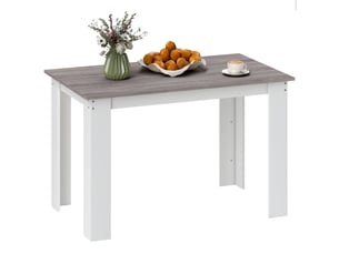 Table à manger table de cuisine moderne avec grand plateau 4-6 personnes en panneau de particules 120x69x75cm gris