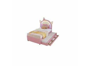 Lit simple 90x200 cm STILVORA   coloris rose