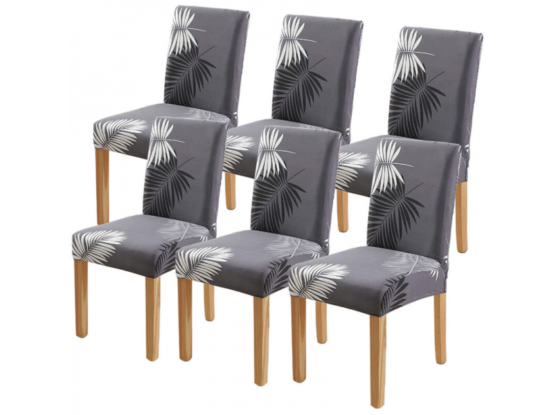  Lot de 6 housses de chaise couverture de chaise de salle à manger extensible protection de chaise gris, 50 x 60 cm XLH-ZLS-011912ZLS - Conforama A