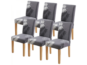 Lot de 6 housses de chaise couverture de chaise de salle à manger extensible protection de chaise gris, 50 x 60 cm