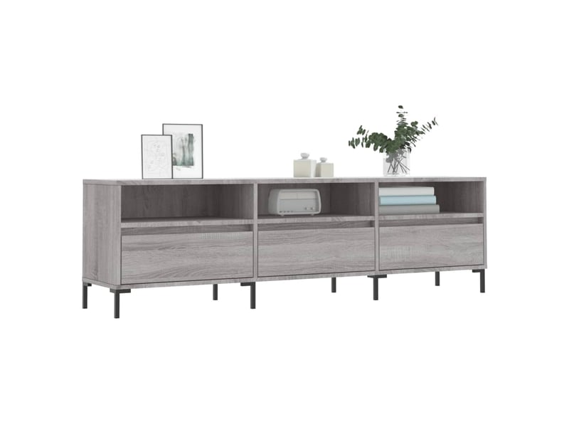  Meuble tv - banc tv - meuble de rangement sonoma gris 150x30x44,5 cm bois d'ingénierie  - Conforama C