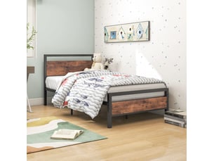 Lit simple 90x200 cm ELVMI coloris marron