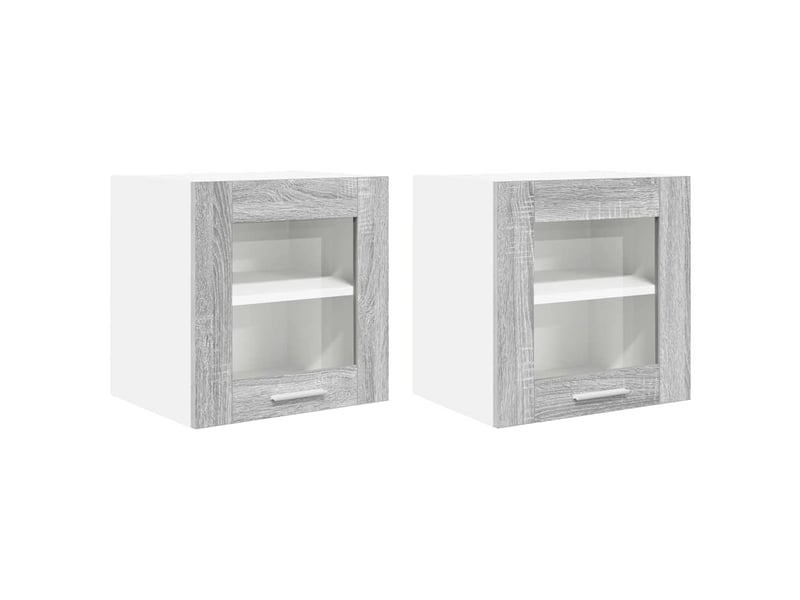 Meuble de rangement cuisine, armoire suspendue 2 pcs gris sonoma bois d'ingénierie shl4920 - Conforama A