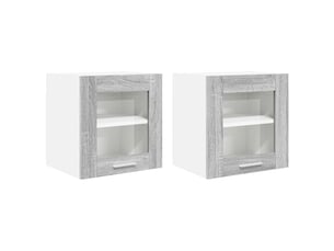 Meuble de rangement cuisine, armoire suspendue 2 pcs gris sonoma bois d'ingénierie shl4920