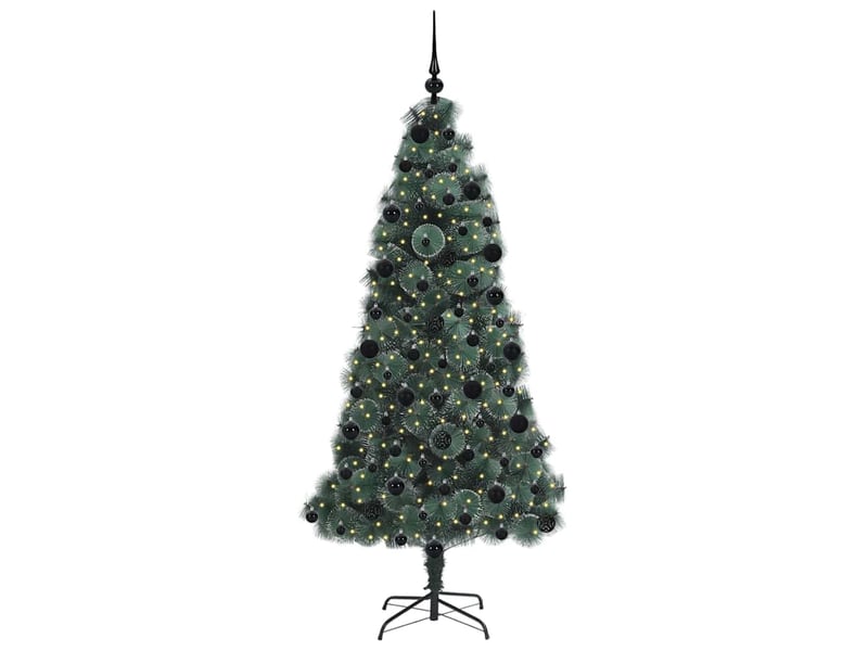 Sapin de noël, arbre de noël artificiel pré-éclairé avec ensemble de boules shl7071 - Conforama C