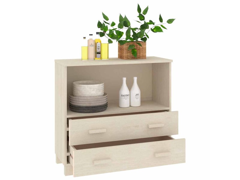  Buffet - bahut - meuble de rangement hamar marron miel 85x35x80 cm bois massif de pin  - Conforama D