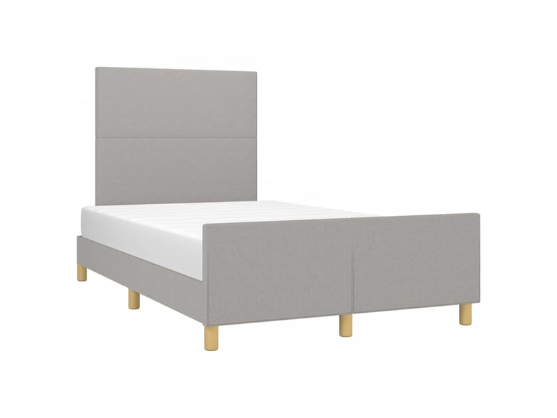  Lit double- lit adulte -  cadre de lit sans matelas gris clair 120x190 cm tissu  - Conforama C
