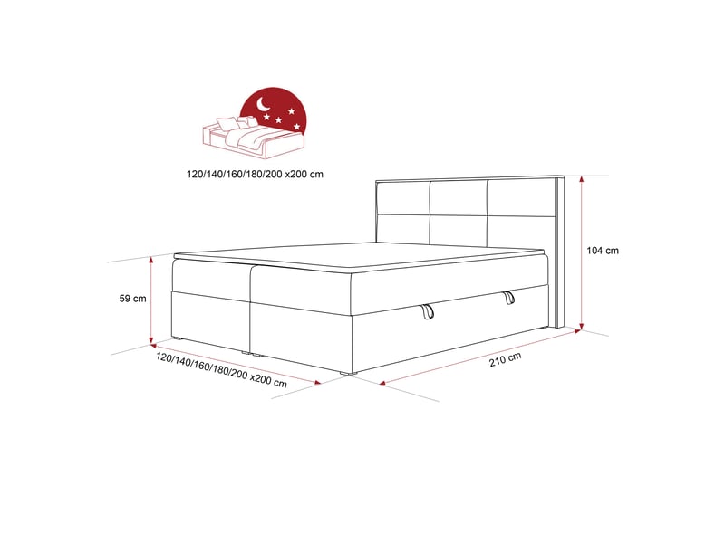  Lit coffre lavio - 120x200 cm - avec sommier et surmatelas - velours dense - gris clair LAVIO - Conforama E