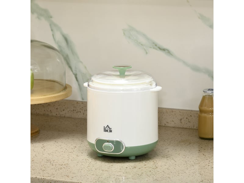  Yaourtière électrique avec 2 récipients de 1,5l filtre pour yaourt grec et 2 couvercles, puissance 20w blanc  - Conforama C