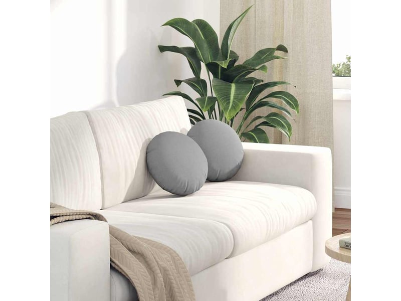 Lot de 2 coussins de siège, coussins décoratifs tissu gris nuage ø30 x 13 cm cf59833 - Conforama B