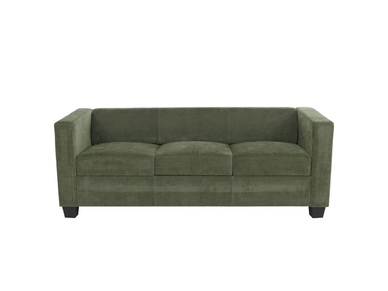  Canapé 3 places lille, canapé lounge 3 places, suspension nosag, tissuchenille (260 gm²) 190 cm - vert  - Conforama A