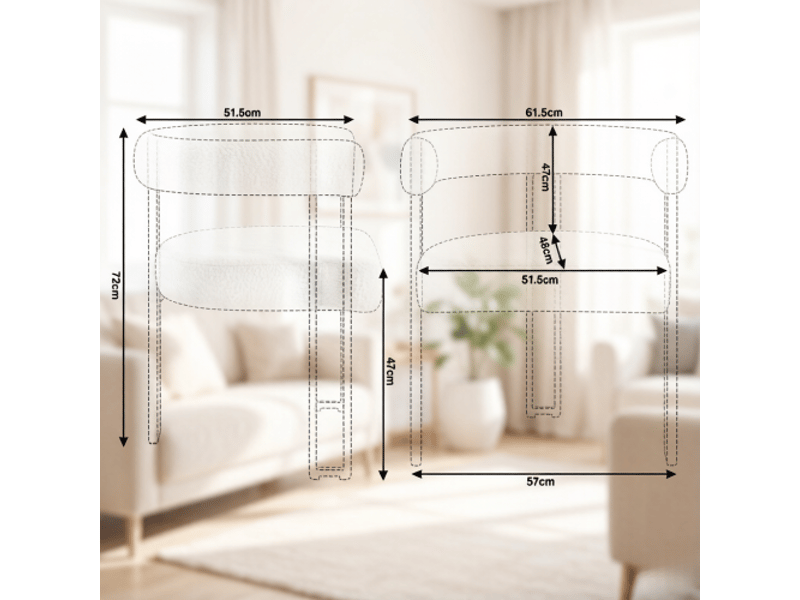 Chaise de lecture confortable, dossier et accoudoirs, lot de 2, salon et salle à manger, coloris café et maquillage  - Conforama C