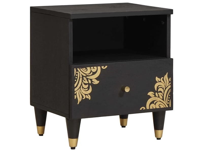 Table de chevet avec tiroir 2 pièces noir 40 x 33 x 46 cm - Conforama A