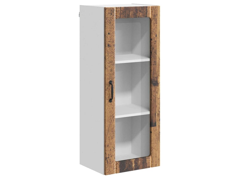 Meuble mural de cuisine, cabinet en verre mural bois ancien 40x31x100cm shl2298 - Conforama A