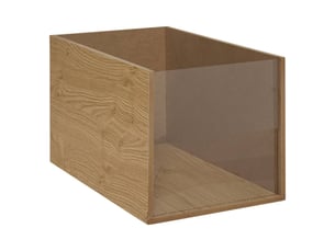 Cube expo 42x24cm bois et pet transparent