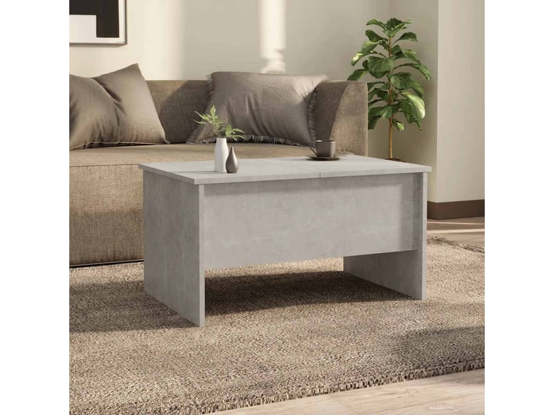  Table basse rectangulaire | table de salon gris béton 80x50x42,5 cm bois d'ingénierie  - Conforama C