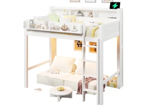 Lit mezzanine 90x200 cm <strong></strong>  <strong></strong> coloris blanc