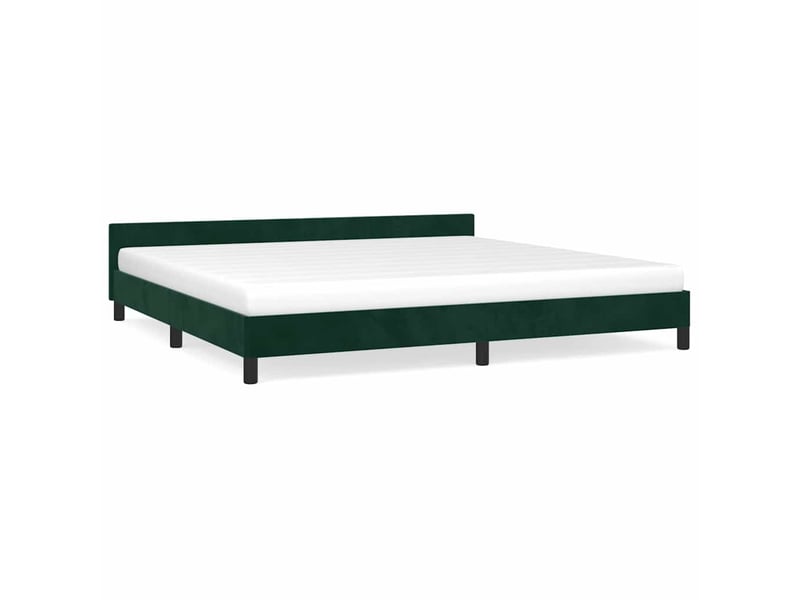 Lit double- lit adulte - cadre de lit sans matelas vert foncé 200x200 cm velours - Conforama A