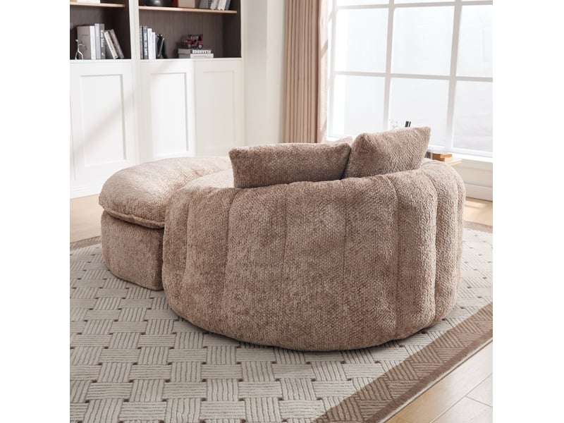 Fauteuil-lit modulable réglable 190.50×138.00×63.00 cm en polyester marron chicfurn - Conforama D