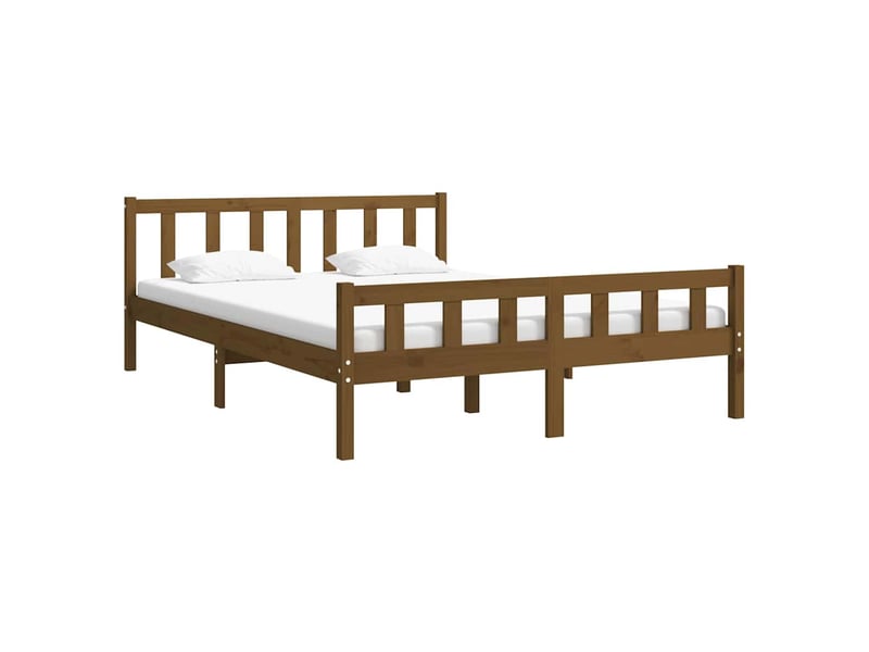  Lit double- lit adulte -  cadre de lit sans matelas marron miel bois massif 120x200 cm  - Conforama B