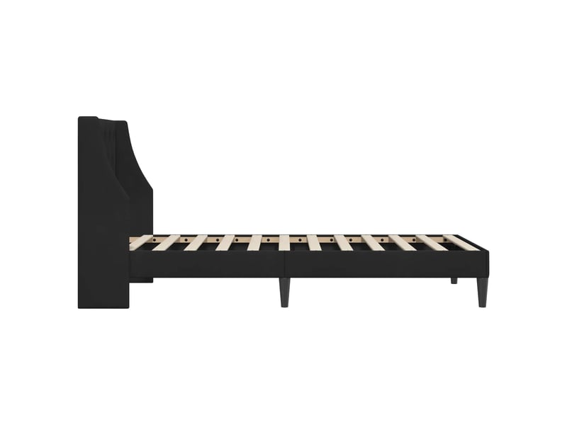  Lit simple- lit adulte -  cadre de lit avec tête de lit noir 80 x 200 cm velours  - Conforama D