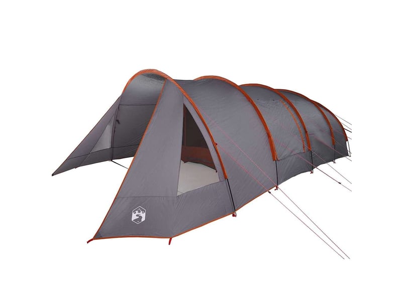  Tente tunnel, tente de camping 6-persoons 6 personne gris et orange shl49299  - Conforama A