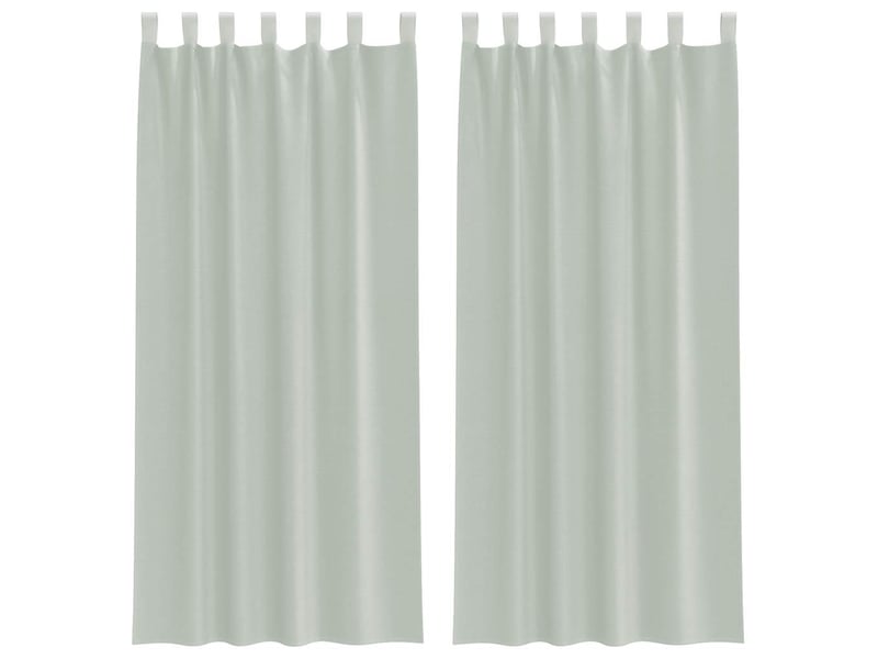  Lot de 2 rideaux en voile, voilages avec boucles gris clair 140x245 cm cf44299  - Conforama A