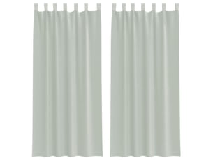 Lot de 2 rideaux en voile, voilages avec boucles gris clair 140x245 cm cf44299