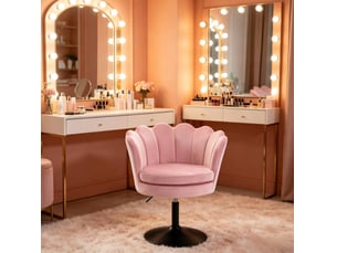 Fauteuil fixe pivotant  <strong>HAUSS SPOLE</strong> <strong></strong> Velours rose vendu A l'unité