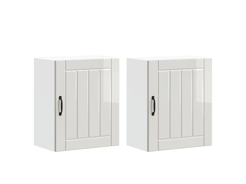  Meuble de rangement, armoires murales de cuisine lucca bois d'ingénierie blanc brillant  - Conforama A