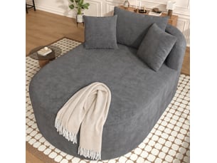 Fauteuil fixe <strong>WISHDOR</strong> Velours côtelé gris