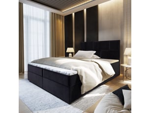 Lit avec rangement 180x200 cm <strong>MASSENO</strong> <strong></strong> coloris noir