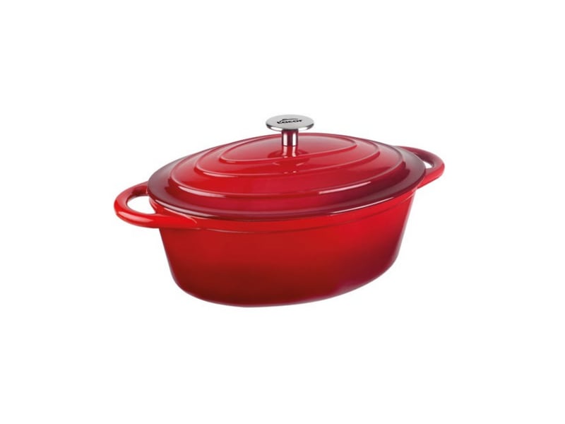  Lacor - cocotte fonte ovale 29cm 3.5l rouge  71739 - 71739 - Conforama A