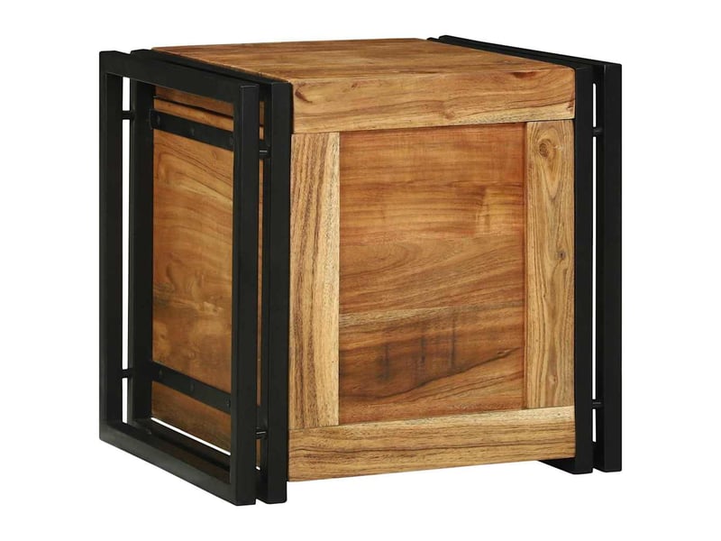  Boîte de rangement, coffre de rangement marron et noir 40x40x40 cm shl90960  - Conforama D